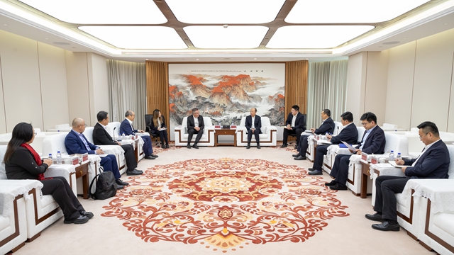 莫鼎革與安哥拉駐華大使內(nèi)圖、Sonangol代表團(tuán)舉行會談