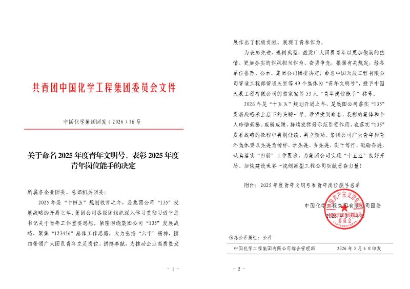 榜樣如燈 追光前行? | 四化建3個集體、2名個人獲集團公司團青榮譽